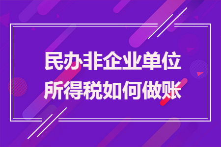 民辦非企業(yè)單位所得稅如何做賬