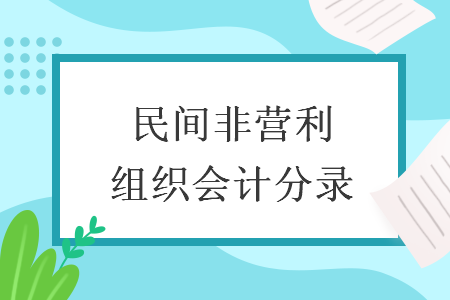 民間非營(yíng)利組織會(huì)計(jì)分錄