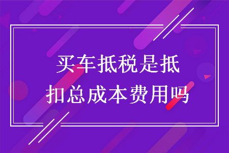 買車抵稅是抵扣總成本費用嗎