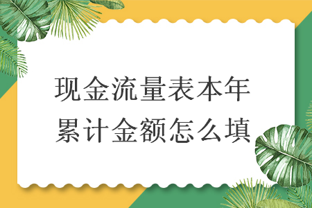 現(xiàn)金流量表本年累計(jì)金額怎么填