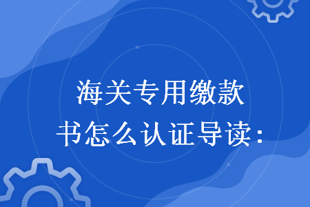 海關(guān)專用繳款書怎么認(rèn)證導(dǎo)讀: