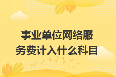 事業(yè)單位網(wǎng)絡(luò)服務(wù)費(fèi)計(jì)入什么科目