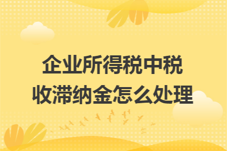 企業(yè)所得稅中稅收滯納金怎么處理
