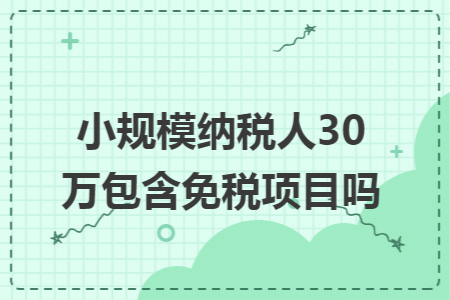 小規(guī)模納稅人30萬包含免稅項(xiàng)目嗎