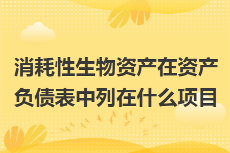 消耗性生物資產(chǎn)在資產(chǎn)負(fù)債表中列在什么項(xiàng)目