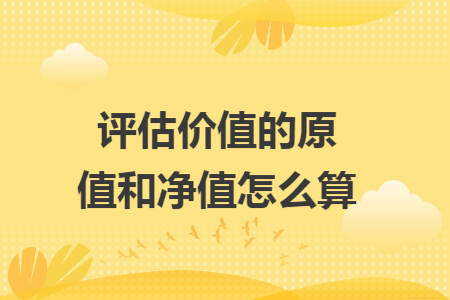 評估價值的原值和凈值怎么算