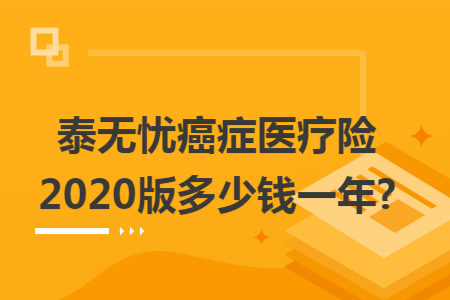 泰無憂癌癥醫(yī)療險(xiǎn)2020版多少錢一年?