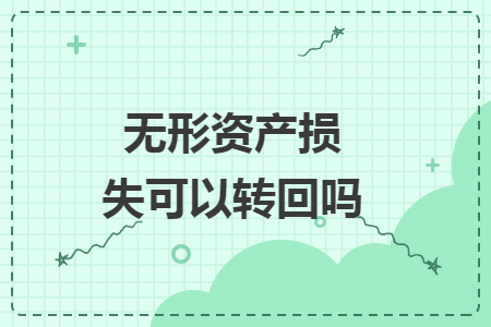 無形資產(chǎn)損失可以轉回嗎