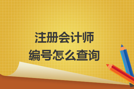 注冊(cè)會(huì)計(jì)師編號(hào)怎么查詢