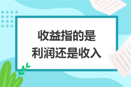 收益指的是利潤(rùn)還是收入