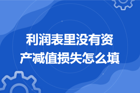 利潤(rùn)表里沒有資產(chǎn)減值損失怎么填