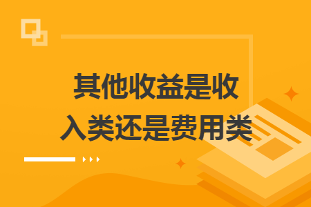 其他收益是收入類還是費(fèi)用類