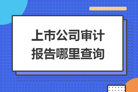 上市公司審計(jì)報(bào)告哪里查詢