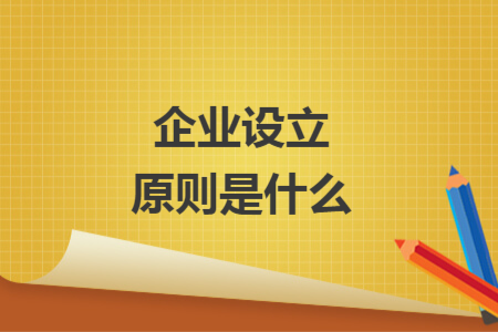 企業(yè)設立原則是什么