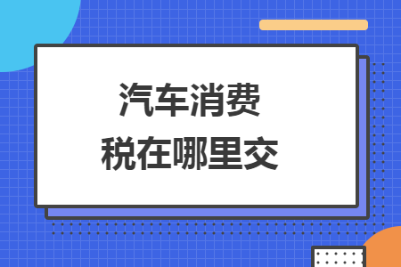 汽車消費(fèi)稅在哪里交
