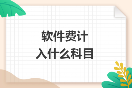 軟件費計入什么科目