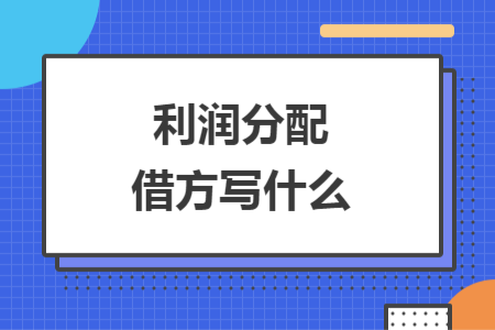 利潤(rùn)分配借方寫什么