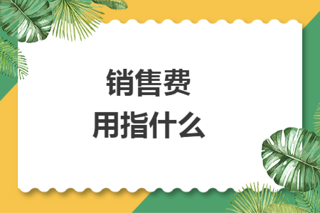 銷售費(fèi)用指什么