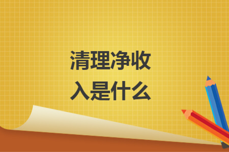 清理凈收入是什么