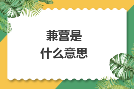 兼營是什么意思