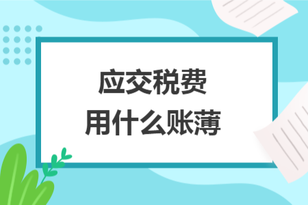 應(yīng)交稅費(fèi)用什么賬薄
