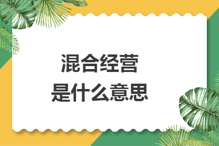 混合經(jīng)營是什么意思