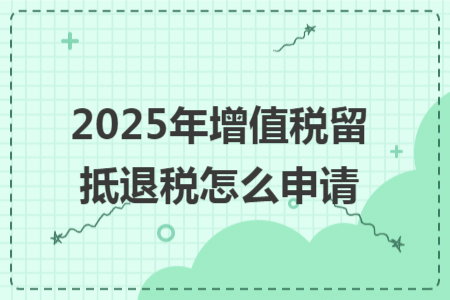 2025年增值稅留抵退稅怎么申請