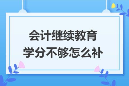 會計繼續(xù)教育學分不夠怎么補