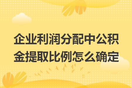 企業(yè)利潤(rùn)分配中公積金提取比例怎么確定