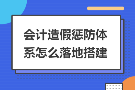 會計造假懲防體系怎么落地搭建